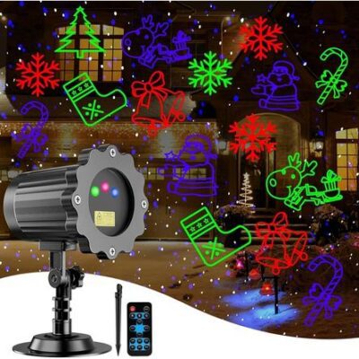 Proyector de Láser de Navidad Para Exteriores Rgb 3 Colores 8 Patrones