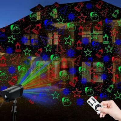 Proyector de Luces de Navidad Para Exteriores Con 9 Patrones Rojos En Movimiento