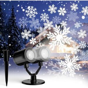 Proyector de Luces de Navidad Para Exteriores Doble Cabeza Luces de Proyector de Copo de Nieve