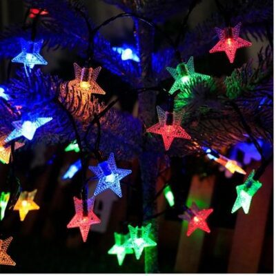Tira de Luces Led Multicolor Cadena de Estrellas Navidenas 4 Metros