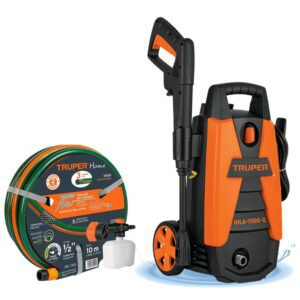 "Hidrolavadora portátil Truper 1500 PSI + manguera de 10m"