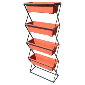 "Huerto Urbano 4 Maceteros Color Ladrillo 21x49x"