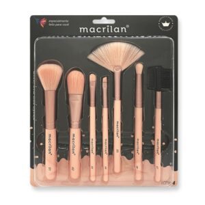 Kit de 7 Pinceles para Maquillaje Macrilan Salmón KP9-4
