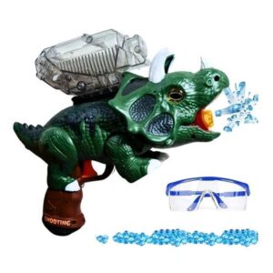 Lanzador Pistola Hidrogel y Dardos Dino Verde