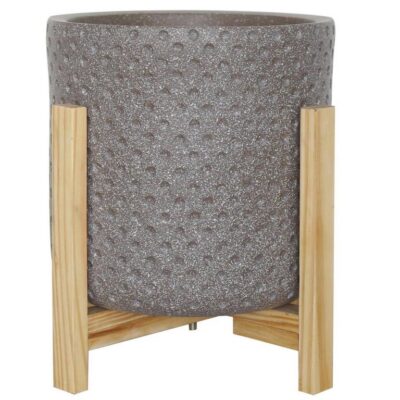 "Maceta con Base Taupe 29x30cm"
