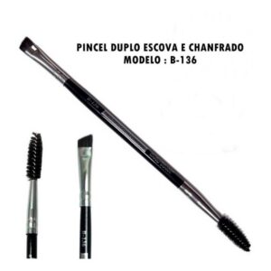 Brocha Macrilan Doble Cepillo y Angulada p/ Cejas B136