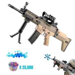 Pistola Hidrogel Modelo Scar con Laser y Silenciador RGB Premium