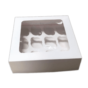 CAJA CUPCAKE X 12  CORAZON DIAMANTE