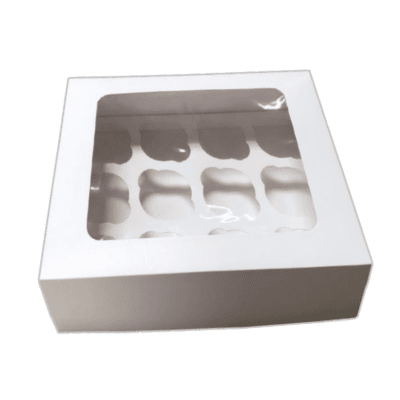CAJA CUPCAKE X 12  CORAZON DIAMANTE