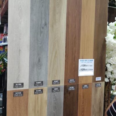 Piso SPC de varios colores 5.5mm 122x18cm caja 2.2m²