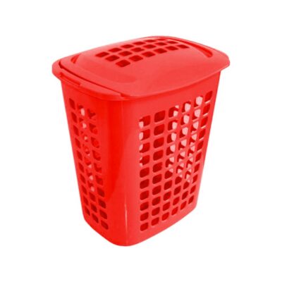 Cesto De Ropa Rectangular De Plástico Munay Rojo