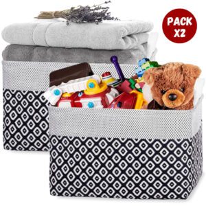 Pack X2 Cesta Organizador de Almacenamiento Plegable Dormitorio Blanco 181C