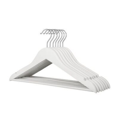 Set de 8 Colgadores de Madera 38cm Blanco Orange