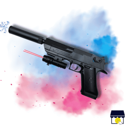 Juguete Pistola Glock De Hidrogel Mira Laser Y 3 Cacerinas