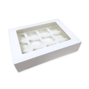 CAJA DE CUPCAKE X 12 - BLANCO (30.5X23X7.7CM)