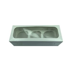 CAJA DE CUPCAKE X 3 - BLANCO (23.3X8.5X7.3CM)