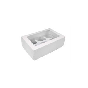 CAJA DE CUPCAKE X 6 - BLANCO (23.3X16.3X7.4CM)