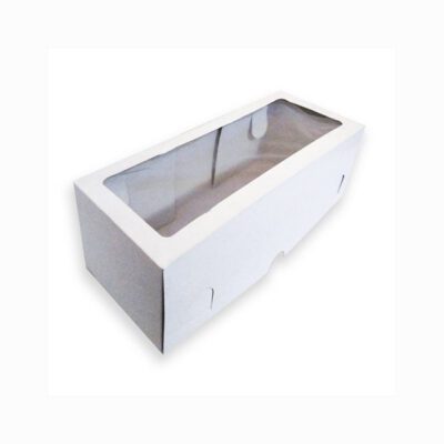 CAJA DE KEKE INGLES CON VENTANA – BLANCO (15X35X10 CM)