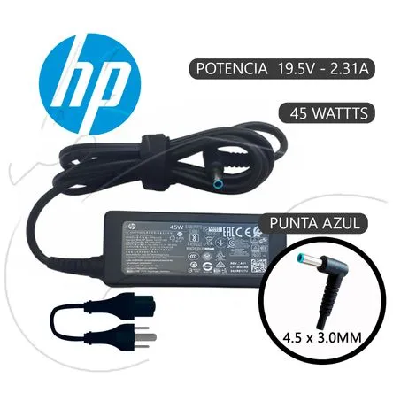 Cargador Laptop HP Punta Azul 19.5v 2.31A 45W