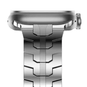 Correa Compatible con Apple Watch y Smart Watch de Acero Inoxidable Iron Man Style Diamond Color Plata