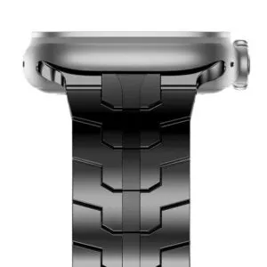 Correa Compatible con Apple Watch y Smart Watch de Acero Inoxidable Iron Man Style Diamond Color Negro