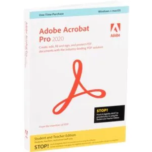 Edición para Estudiantes y Docentes de Adobe Acrobat Pro 2020 Windows Mac Dvd