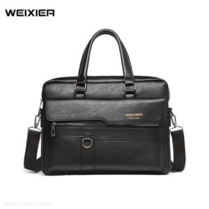 Maletin Ejecutivo para Hombre de Cuero con Porta Laptop Weixier Negro
