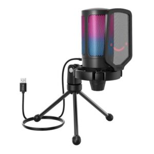 Micrófono Fifine Ampligame A6V RGB USB Cardioide Black