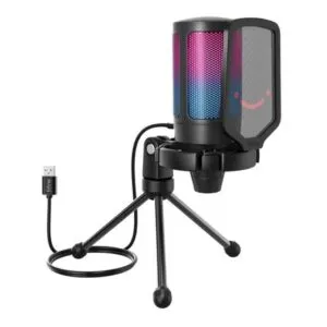 Micrófono Fifine Ampligame A6V RGB USB Cardioide Black
