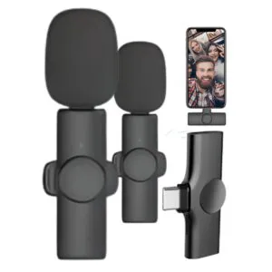 Micrófono Inalámbrico Solapero Perchero 2 en 1 Dual K11 Tipo C para Android