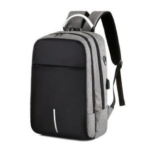 Mochila Antirrobo Con Clave Morral Laptop Con Puerto USB Gris