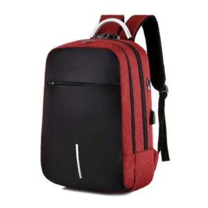Mochila Antirrobo Con Clave Morral Laptop Con Puerto USB Rojo