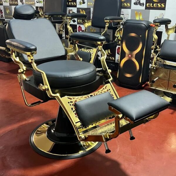 silla-de-barberia-dorada-con-negro.