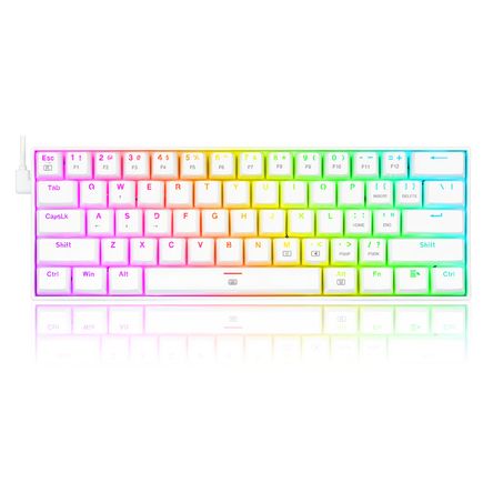 Teclado Redragon DRAGONBORN Spanish K630W-RGB WHITE RED SWITCH