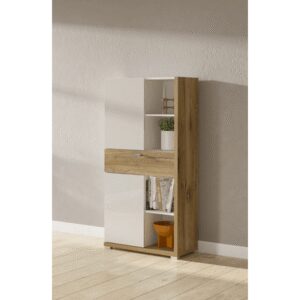 Aparador Alto Moderno Lars color Blanco/Duna TU MESITA 2 puertas 1 cajón