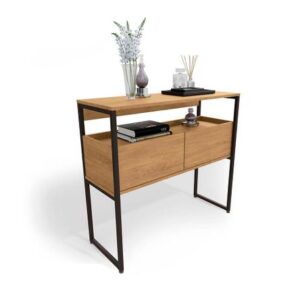 Aparador London 2 niveles 91x33cm Maple Metal