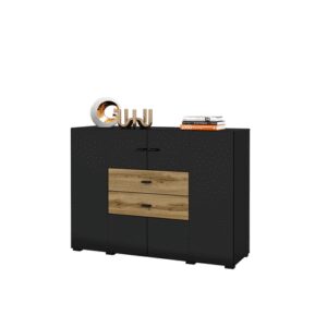 Aparador Recibidor Aconcagua 2 puertas 2 cajones TU MESITA color Negro/Duna