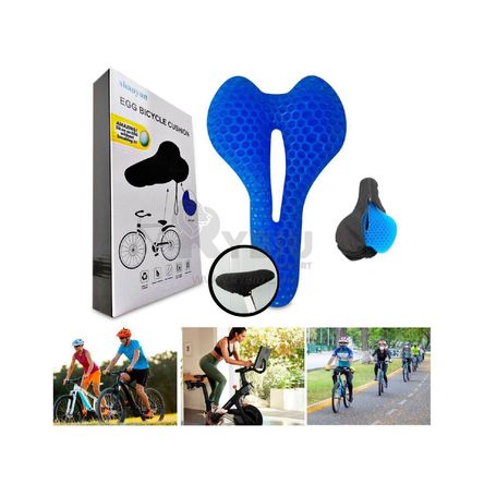 Asiento Cojín Gel para Bicicleta Normal y Estacionaria + Funda
