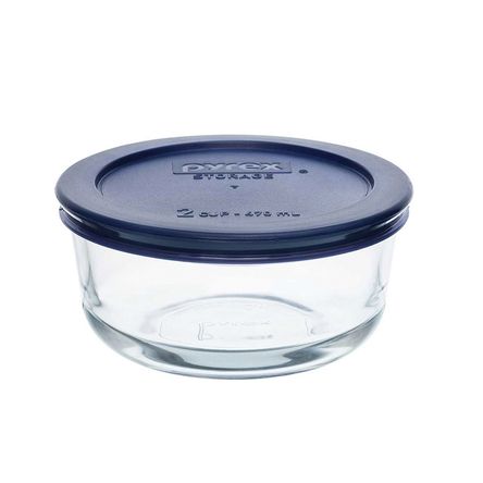 Bowl Redondo Pyrex 470ml 24115 con Tapa Plastica