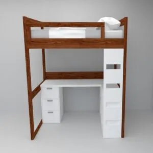 Camarote 1.5 Plazas con Escritorio DMuebles Parma con Mini Closet