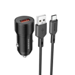 Cargador Para Auto Usb 3.0 Y Cable Tipo C Negro Bz19a