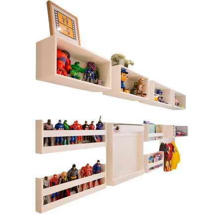 Combo de repisas 2 Mobipak Juguetero Organizador Blanco