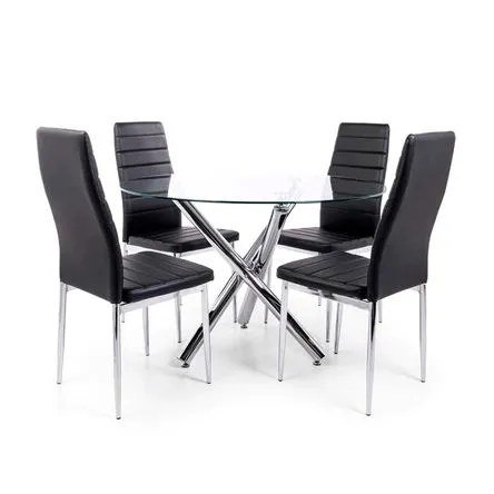 Comedor Ibiza 4 Sillas Negro
