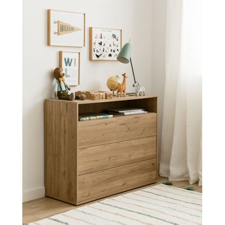 Cómoda Juvenil 3 cajones Budapest color Macadamia TU MESITA