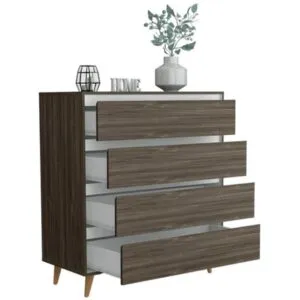 Cómoda Loira 4 Cajones Color Fogon Muebles Bonno