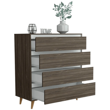 Cómoda Loira 4 Cajones Color Fogon Muebles Bonno