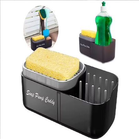 Dispensador de Jabón Liquido con Soporte para Esponja