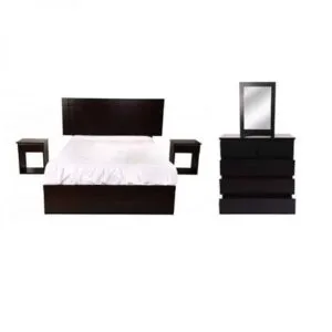 Dormitorio Queen Orquidea 2 Veladores Colchon Medallon Comoda Hys