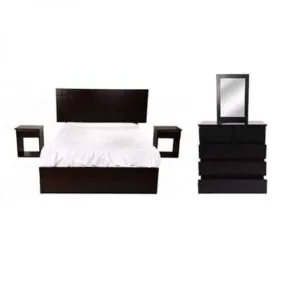 Dormitorio Queen Orquidea 2 Veladores Comoda Hys
