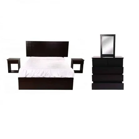 Dormitorio Queen Orquidea 2 Veladores Comoda Hys